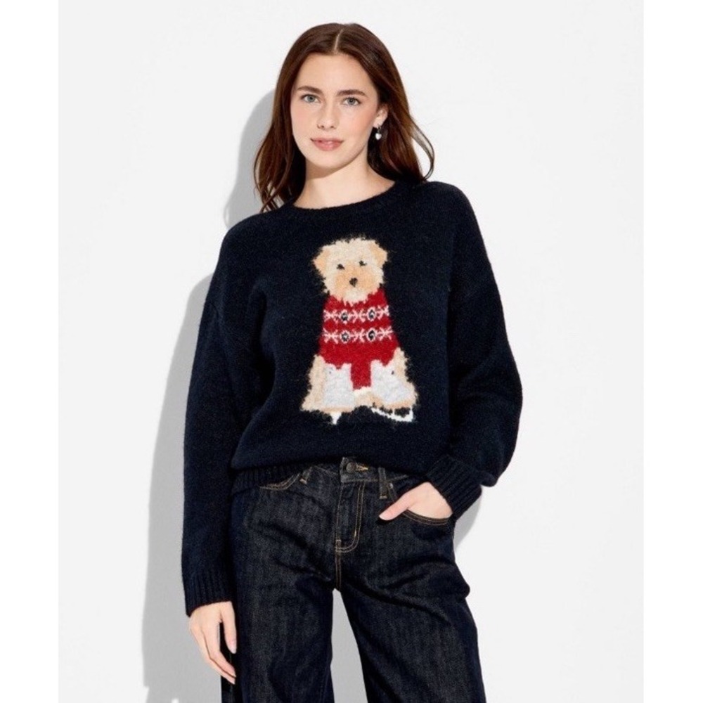 Women Size Small Crewneck Pullover Heritage Novelty Sweater - Wild Fable DOG
